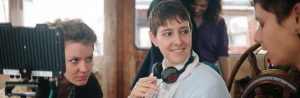 Director Jennifer Lyon Bell of Blue Artichoke Films on the set of her virtual reality 360° VR movie Second Date