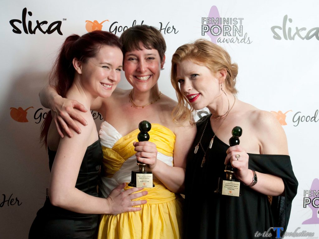 Feminist Porn Awards with winners Jennifer Lyon Bell and AnnaBelle Lee (Silver Shoes) and Madison Young